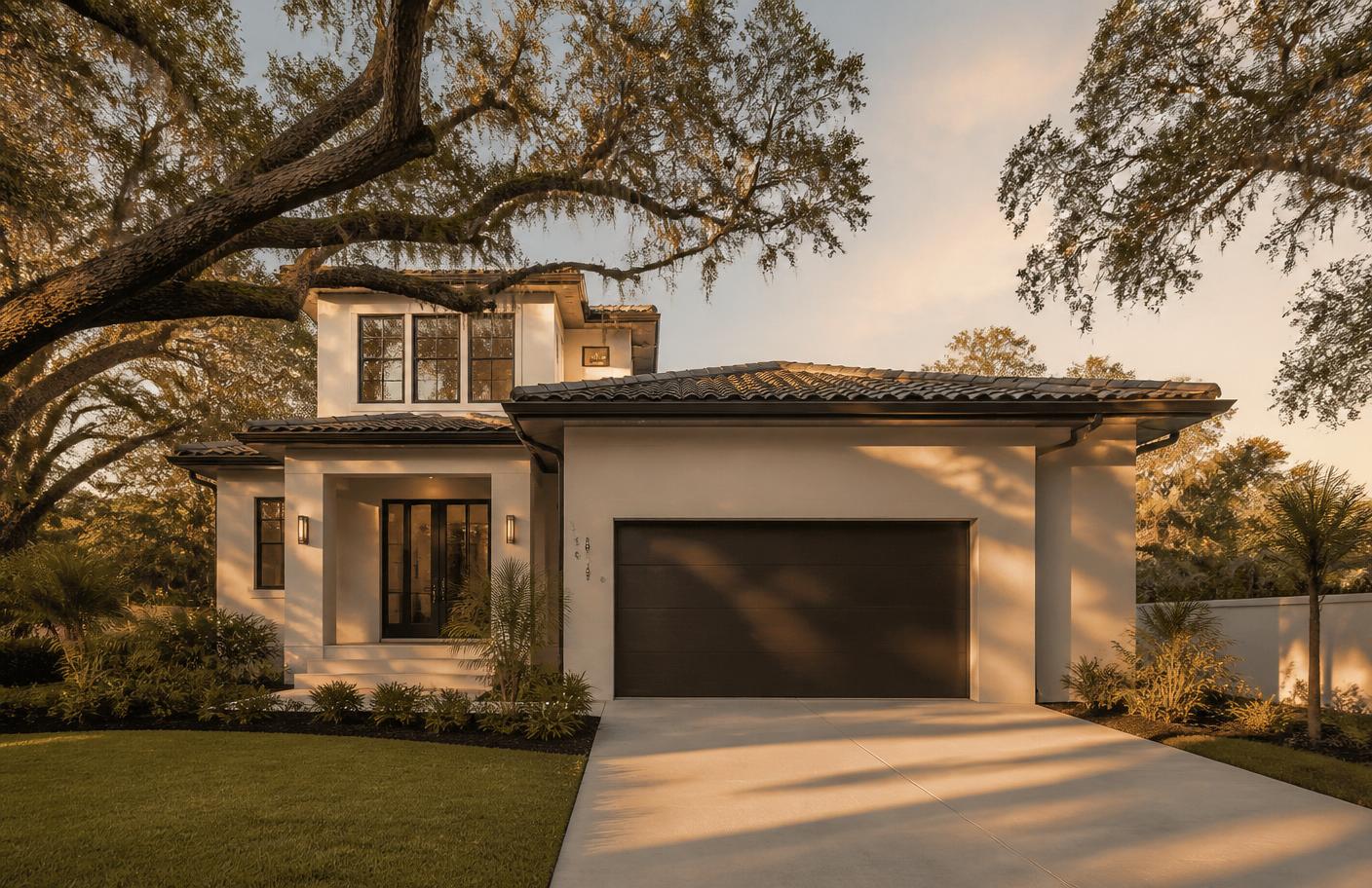 A newly built home in St. Cloud at golden hour